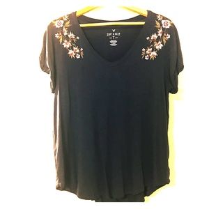 American Eagle Soft and Sexy Embroidered Tee